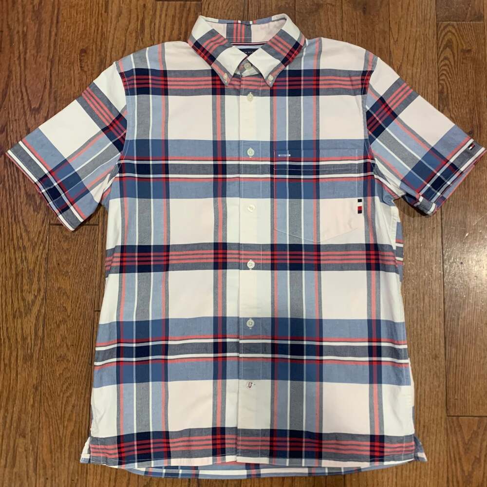 Men's Tommy‎ Hilfiger Stretch Short Sleeve Oxford Button-Down Shirt